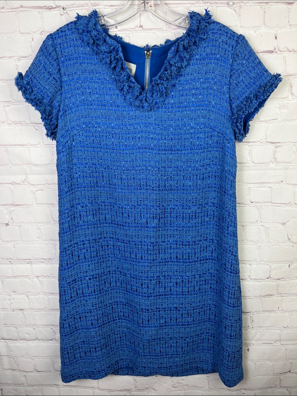 Sara Campbell Ruffle Detail Tweed Dress
